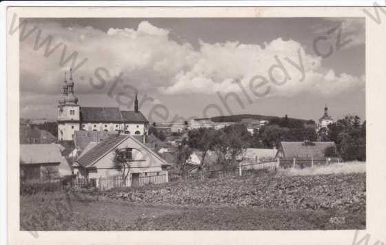  - Březnice, pohled na město a kostel, Foto-fon