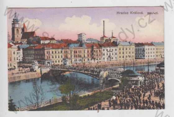  - Hradec Králové (Königgrätz), Eliščino nábřeží, most, kolorovaná