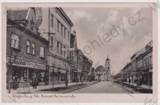  - Břeclav (Lundenburg) - Konrad Henleinstrasse, kostel, zaniklé!