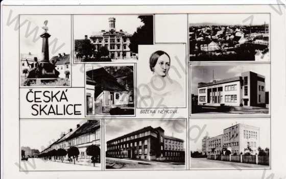 - Česká Skalice, více záběrů, památník B.Němcové, radnice, celkový pohled na město, portrét B.Němcové