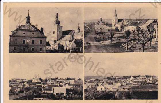 - Křižanov (Vysočina, Žďár nad Sázavou), více záběrů, náměstí, kostel, celkový pohled