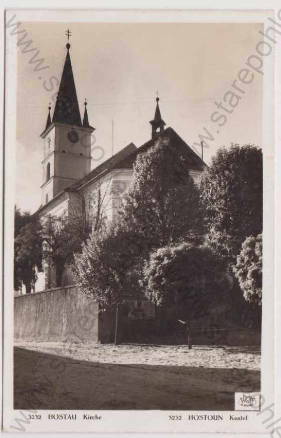  - Hostouň (Hostau) - kostel, foto razítko Wolf