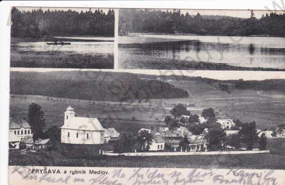  - Fryšava (Nové Město na Moravě, Vysočina), více záběrů, celkový pohled na obec, rybník Medlov, foto Josef Štursa 