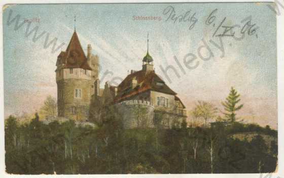  - Teplice (Teplitz - Schönau) - Doubravská hora - hrad, kolorovaná