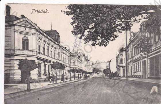  - Frýdek, část města Frýdek-Místek (Slezsko), záběr na část města, kolorovaná