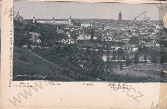  - Kutná Hora, troj-pohlednice, panorama města, kolorovaná, DA