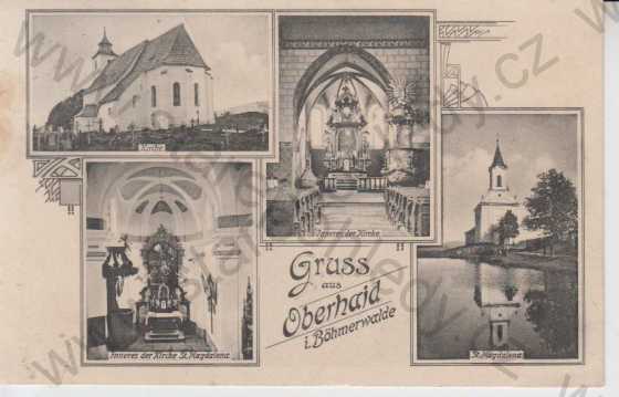  - Horní Dvořiště (Oberhaid), kostel, oltář, více záběrů