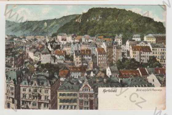  - Karlovy Vary (Karlsbad), pohled na město, kolorovaná