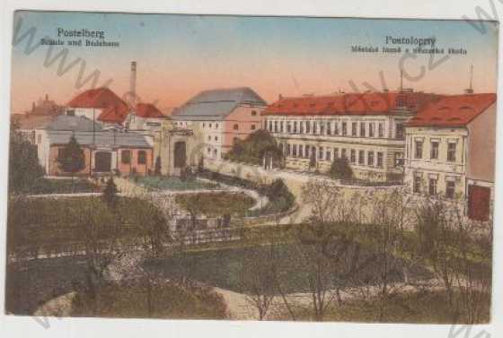  - Postoloprty (Postelberg), náměstí, rybník, kolorovaná