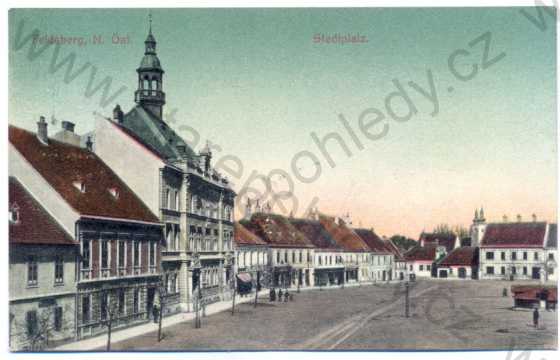 - Valtice (Feldsberg, N. Öst.) - náměstí, pumpa, kolorovaná