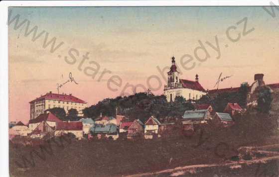  - Rabštejn nad Střelou, část města Manětín, částečný pohled, kresba