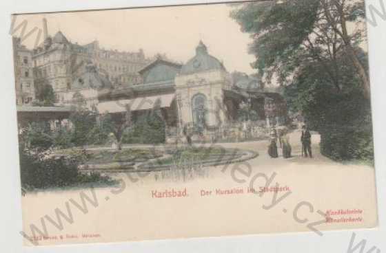  - Karlovy Vary (Karlsbad), park, kolorovaná, DA