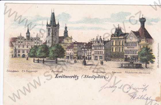 - Litoměřice (Leitmeritz), náměstí, kresba, DA