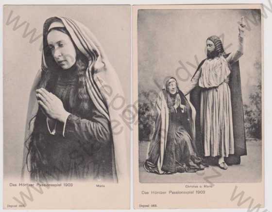  - Hořice (Šumava) - pašijové hry 1903 (Christus, Maria), 2 ks, DA