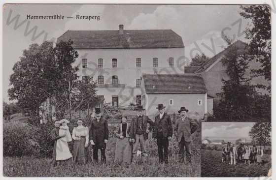  - Poběžovice (Ronsperg) - Hammermühle, kůň, koláž