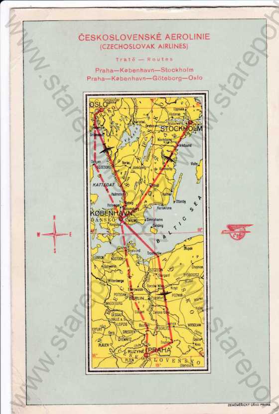  - Československé aerolonie, mapa, kolorovaná