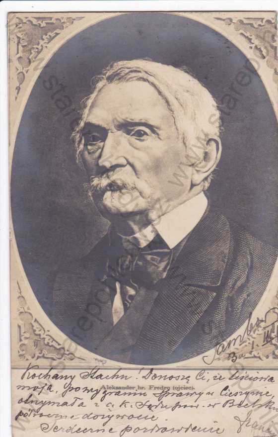  - Aleksander Fredro, polský spisovatel (1793-1876), kolorovaná, koláž, DA