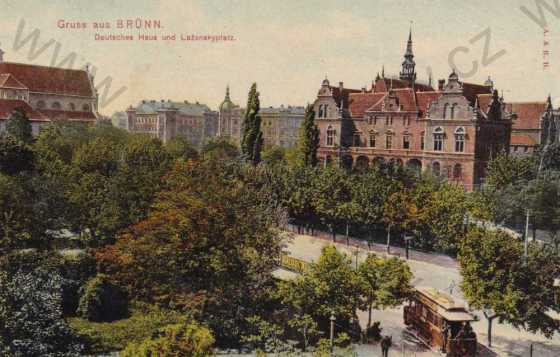  - Brno, Německý dům, Lažanského náměstí, kolorovaná