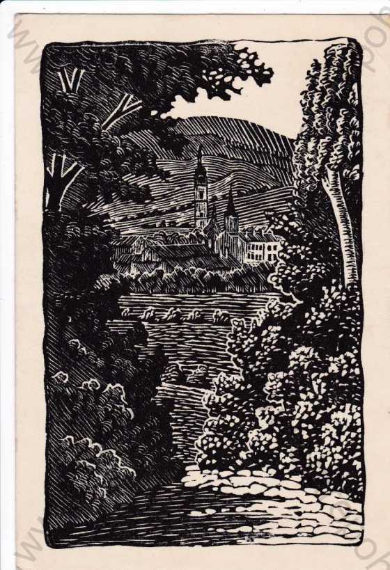  - Kostel, lesy, kresba J.Stöcke