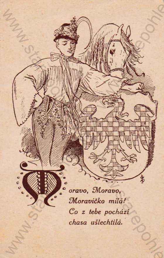  - Moravská píseň, chlapec s koněm, kresba M.Aleš