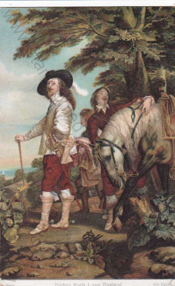 - Karel I., anglický král, kresba Anton van Dyck, foto Stengel