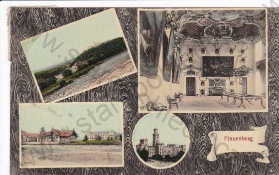  - Hluboká nad Vltavou(Frauenberg), více záběrů, kolorovaná, koláž