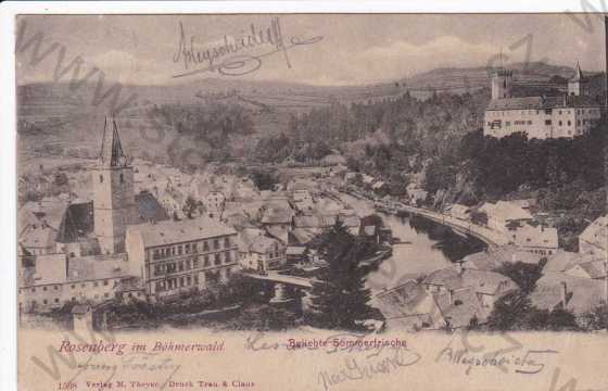  - Rožmberk nad Vltavou(Rosenberg im Böhmerwald), Dolní hrad a město, kolorovaná, DA