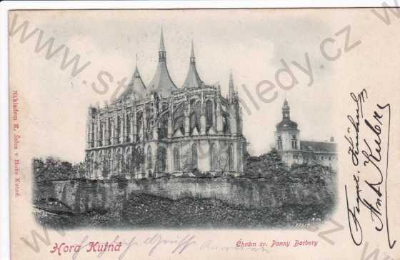  - Kutná Hora, chrám sv.Panny Barbory, tlačená, kresba, DA