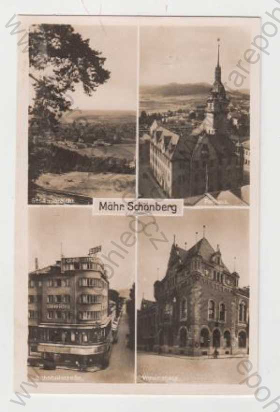  - Šumerk (Mähr. Schönberg), Pohled na město, Kostel