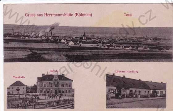  - Heřmanova Huť (Herrmannshütte), více záběrů, kolorovaná