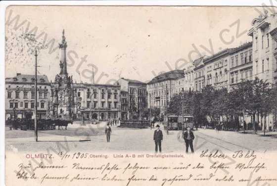  - Olomouc (Olmütz), náměstí,tramvaj, kolorovaná