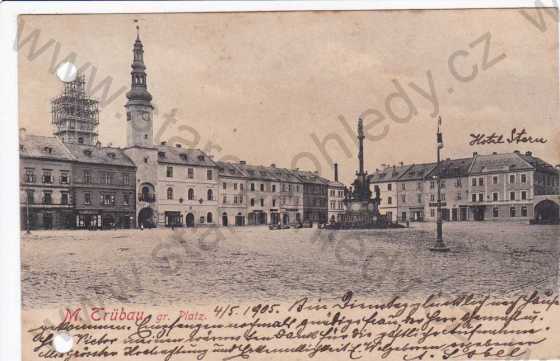  - Moravská Třebová (Mähr.Trübau), náměstí, hotel, kolorovaná, DA