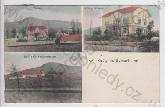  - Kouty na Šumavě (Kout, Šumava) - zámek, vila Vrbal, starý dvůr a Rýzenberk