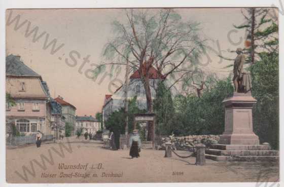  - Varnsdorf - ulice, pomník, kolorovaná