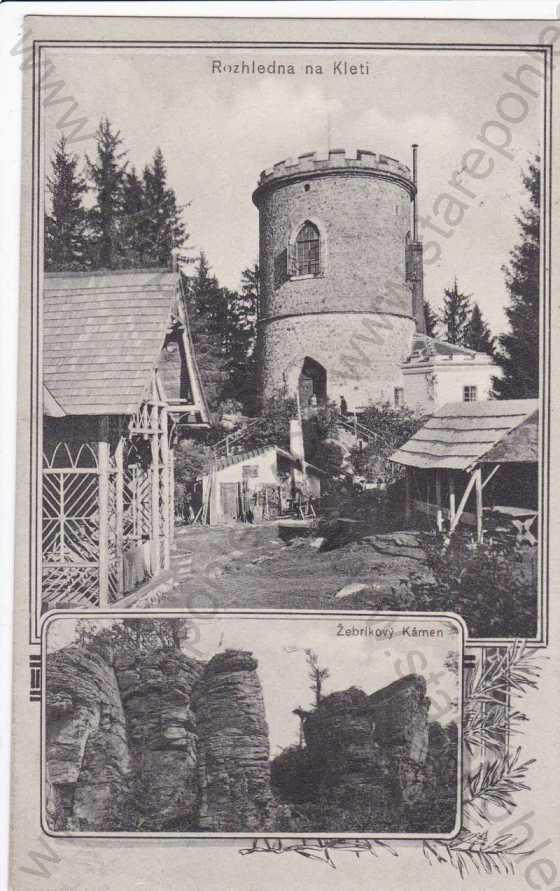  - Hora Kleť, Josefova věž, Žebříkový kámen, foto J.Seidel, koláž