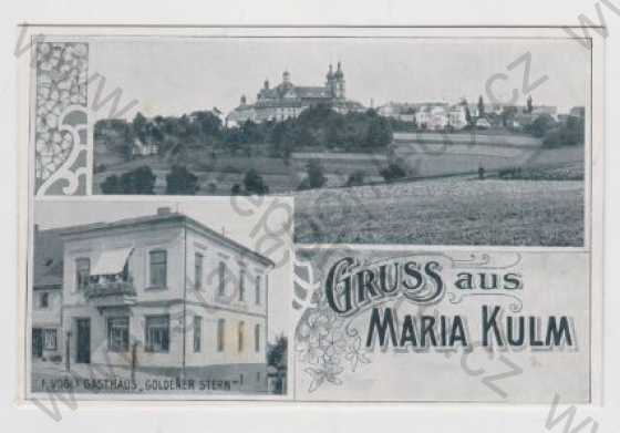  - Sokolov, Chlum Svaté Máří (Maria Kulm), Více pohledů, Pohled na město, Kostel, Restaurace, koláž