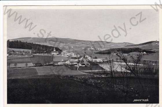  - Zdíkovec (Zdíkov na Šumavě), celkový pohled, v pozadí Popelník a Javorník, foto V.J.Chmelíček