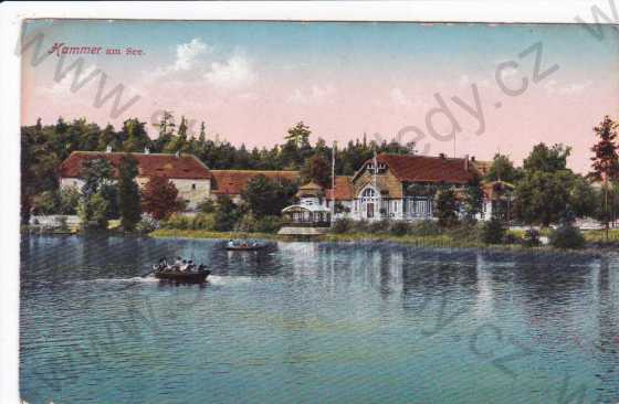  - Hamr na Jezeře(Hammer am See), jezero, lidé na lodičkách, foto Ferd.Stracke