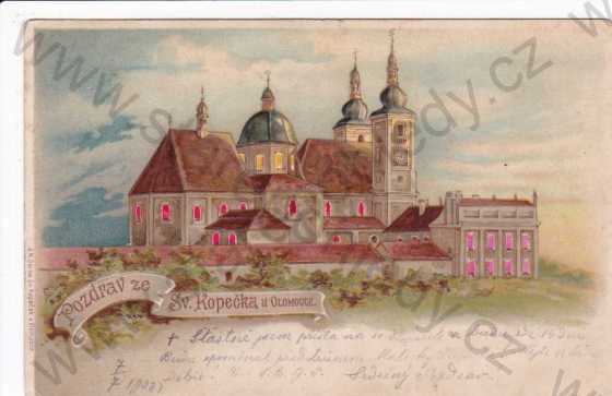  - Svatý Kopeček u Olomouce, klášter, tlačená, kresba, DA