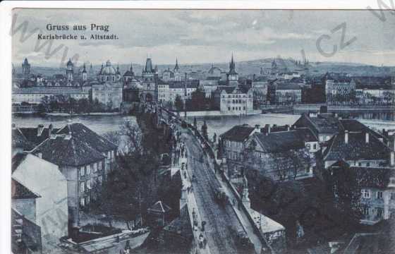  - Praha, Karlův most a Staré Město, tónovaná modrá