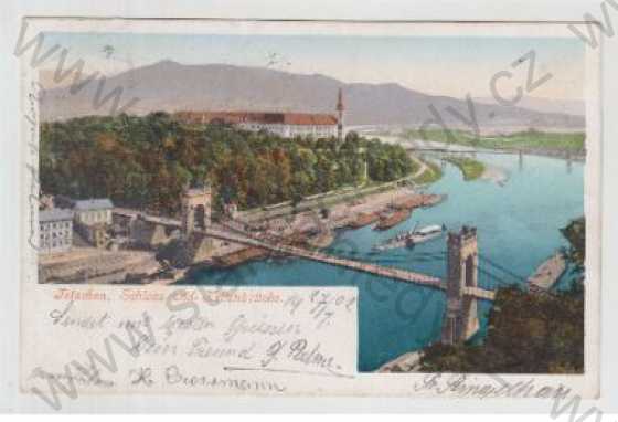  - Děčín (Tetschen), Řeka, Most, Labe, Zámek, Loď, DA