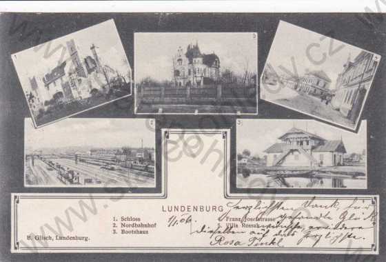  - Břeclav(Lundenburg), více záběrů, nádraží, zámek