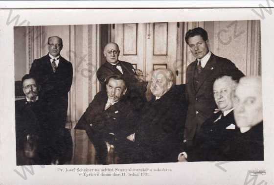  - Dr.J.Scheiner, starosta ČOS, v Tyršově domě r. 1931, Fotolegie Praha