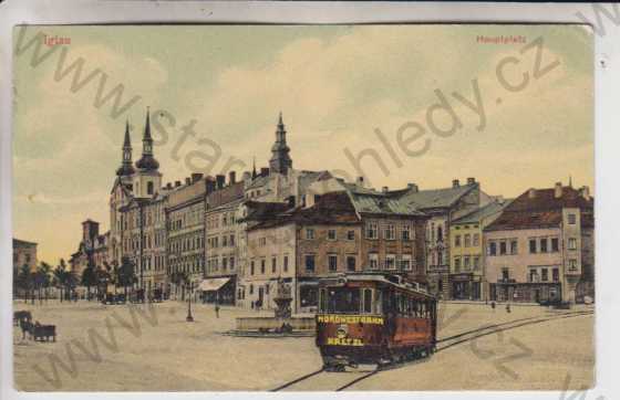  - Jihlava (Iglau) - náměstí, tramvaj, kolorovaná