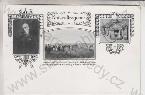  - Kralice nad Oslavou (Kralitz) - vojáci Kaiser Dragoner, František Josef i.