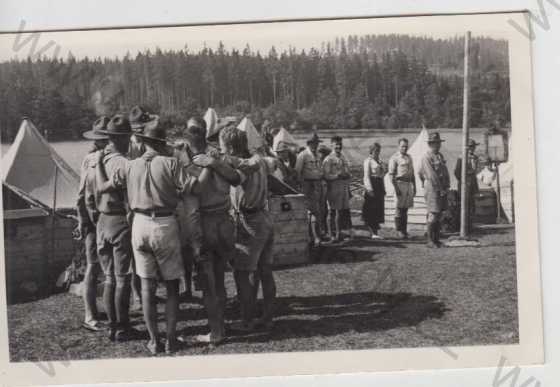  - Skautský tábor, soukromé foto, junák, cca 1930 