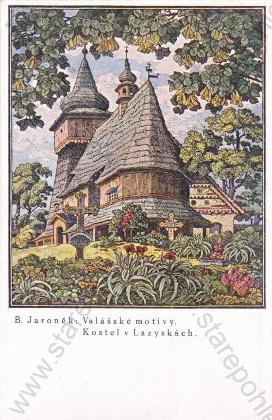  - Rožnov pod Radhoštěm, Valašské muzeum v přírodě, kresba B.Jaroněk