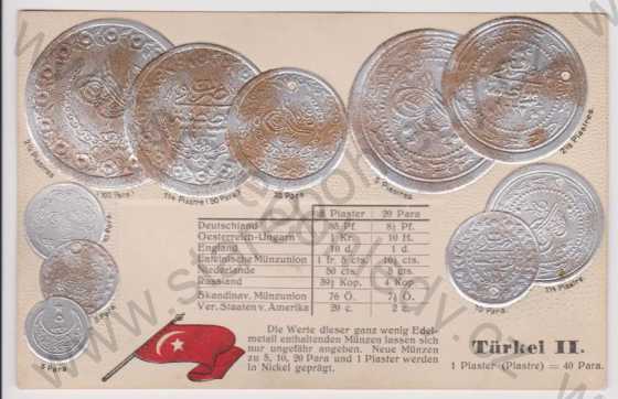  - Mincovní, Turecko II. (Türkei II.), plastická karta, zlacená, kolorovaná, DA, koláž