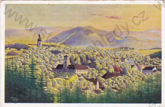  - Stříbrné hory - Nalžovy, zámek, kresba St.Heidler