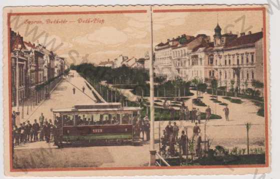  - Maďarsko, Sopron, tramvaj, kolorovaná